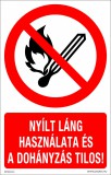 Zsona Dekor Nyílt láng használata és a dohányzás tilos! Műanyag tábla 160x250 mm