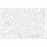 Zsona Dekor Öntapadós betűk 2 cm-es méretben 100 db/ív Fehér