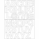 Zsona Dekor Öntapadós betűk 5 cm-es méretben 47 db Fehér