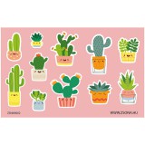 Zsona Dekor Öntapadós növény-kaktusz 2 matrica csomag