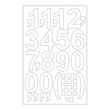 Zsona Dekor Öntapadós számok 5 cm-es méretben 38 db/ív Fehér