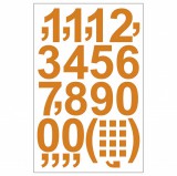 Zsona Dekor Öntapadós számok 5 cm-es méretben 38 db/ív Narancssárga