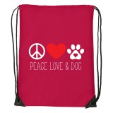 Zsona Dekor Peace love and dog - Sport táska piros