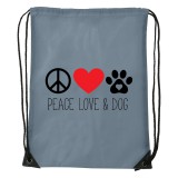 Zsona Dekor Peace love and dog - Sport táska szürke