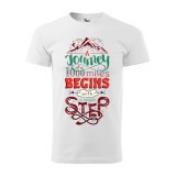 Zsona Dekor Póló A journey of a 1000 miles mintával - Fehér