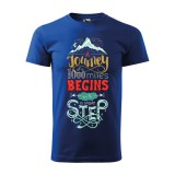 Zsona Dekor Póló A journey of a 1000 miles mintával - Kék