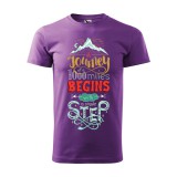 Zsona Dekor Póló A journey of a 1000 miles mintával - Lila