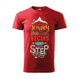 Zsona Dekor Póló A journey of a 1000 miles mintával - Piros