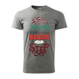 Zsona Dekor Póló A journey of a 1000 miles mintával - Szürke