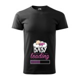 Zsona Dekor Póló Baby loading lány mintával - Fekete