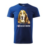 Zsona Dekor Póló Basset hound mintával - Kék