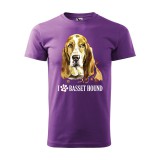 Zsona Dekor Póló Basset hound mintával - Lila