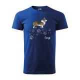 Zsona Dekor Póló Corgi mintával - Kék v1