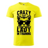 Zsona Dekor Póló Crazy cat mintával - Sárga