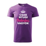 Zsona Dekor Póló Csak nyugi óvónéni vagyok mintával - Lila