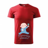 Zsona Dekor Póló Hamarosan érkezem fiú mintával - Piros