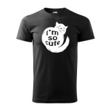 Zsona Dekor Póló I am so cute cat mintával - Fekete