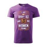 Zsona Dekor Póló I like my whisky mintával - Lila