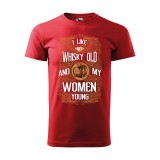 Zsona Dekor Póló I like my whisky mintával - Piros