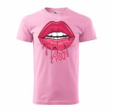 Zsona Dekor Póló I love you mintával - Rózsaszín v1068