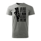 Zsona Dekor Póló I run mintával - Szürke