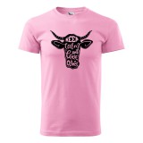 Zsona Dekor Póló Keep calm and love cows mintával - Rózsaszín