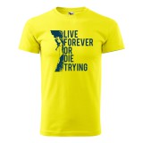 Zsona Dekor Póló Live forever mintával - Sárga