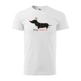 Zsona Dekor Póló Merry Christmas tacskó mintával - Fehér