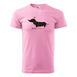 Zsona Dekor Póló Merry Christmas tacskó mintával - Rózsaszín