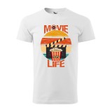 Zsona Dekor Póló Movie is my life mintával - Fehér