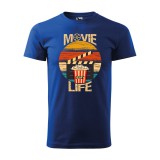 Zsona Dekor Póló Movie is my life mintával - Kék