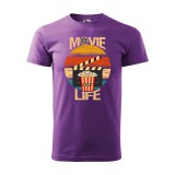 Zsona Dekor Póló Movie is my life mintával - Lila