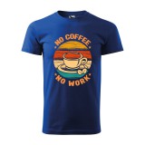 Zsona Dekor Póló No coffee no work mintával - Kék