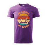 Zsona Dekor Póló No coffee no work mintával - Lila