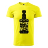 Zsona Dekor Póló Save water drink whiskey mintával - Sárga