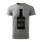 Zsona Dekor Póló Save water drink whiskey mintával - Szürke