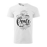 Zsona Dekor Póló There is no way to peace mintával - Fehér