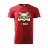 Zsona Dekor Póló Zenét hallgató bagoly mintával - Piros