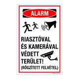 Zsona Dekor Riasztóval és kamerával védett terület! Műanyag tábla 320x500 mm