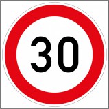 Zsona Dekor Sebességkorlátozó "30" Öntapadós matrica 130 mm