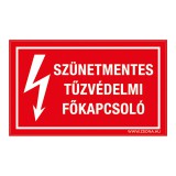 Zsona Dekor Szünetmentes tűzvédelmi főkapcsoló Utánvilágító öntapadós matrica 160x250 mm