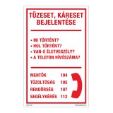 Zsona Dekor Tűzeset, káreset bejelentése Alumínium tábla 160x250 mm