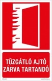 Zsona Dekor Tűzgátló ajtó zárva tartandó Öntapadós matrica 160x250 mm