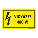 Zsona Dekor Vigyázz! 400 V! Műanyag tábla 160x250 mm