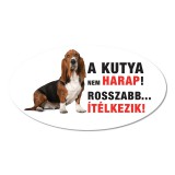 Zsona Dekor Vigyázz a kutya harap tábla műanyagból Basset Hound