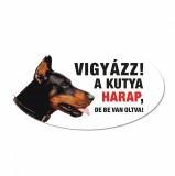 Zsona Dekor Vigyázz a kutya harap tábla műanyagból Dobermann