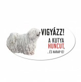 Zsona Dekor Vigyázz a kutya harap tábla műanyagból fehér PULI