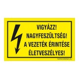 Zsona Dekor Vigyázz! Nagyfeszültség! A vezeték érintése életveszélyes! Műanyag tábla 320x500 mm