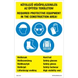 ZSONA Építési területen szükséges védőfelszerelés Alumínium tábla 160x100 mm