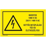 ZSONA Inverter 1000 V DC Öntapadós matrica 160x100 mm